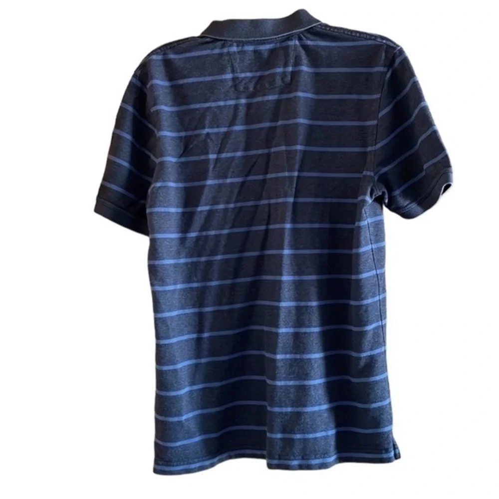 Banana Republic Men’s Cotton Polo Shirt Grey Blue Striped Size‎ Large